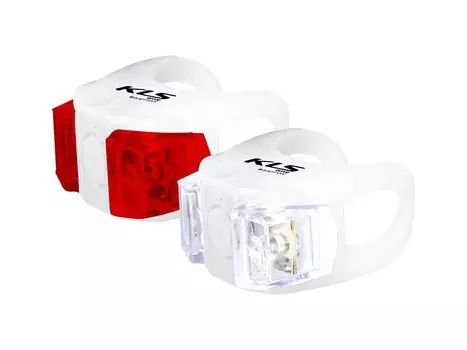 Комплект освещения KELLYS TWINS, 2 диода, 2 режима,батарейки в комплекте,белый, Lighting set KLS TWINS, white