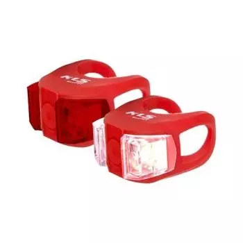 Комплект освещения KELLYS TWINS, 2 диода, 2 режима,батарейкив комплекте,красный, Lighting set KLS TWINS, red