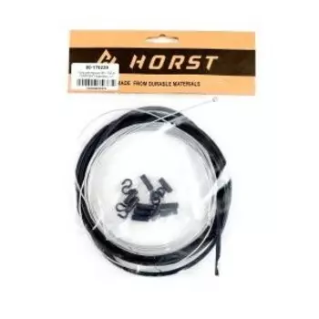 Комплект рубашка+тросик переключателя HORST, MTB/Road, рубашка 2500мм + 2 троса 2100мм и 1550мм, с заглушками, 00-170239