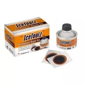 Комплект заплаток IceToolz Jumbo Tire Puncture Repair Kit, клей 125мл, 30шт заплаток, 3шт наждачки., 6-800002