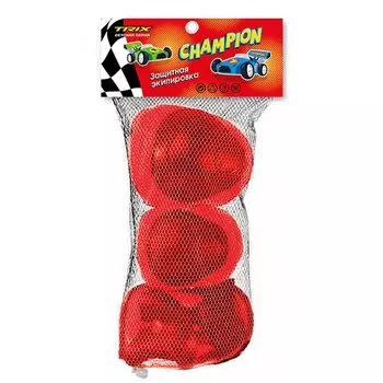 Комплект защиты детская TRIX Champion, размер M, (наколенники, налокотники, защита запястий), красная, PRTX01MCH