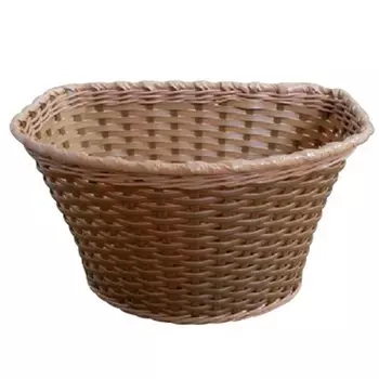 Корзина детская TRIX, 16", крепление на руль, 240x165x155мм, пластиковая, плетёная, коричневая, BS-TX-03x11-16-BR