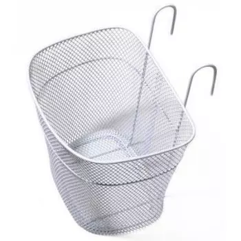 Корзина передняя TRIX, 270х220х210 мм, быстросъемная на крюках, стальная, белая, BS-TX-001K-20-WH