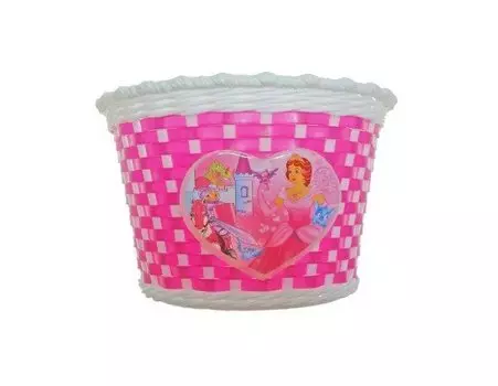 Корзина TRIX для детского велосипеда 20", крепление на руль, 270х200х170мм, пластиковая, плетёная, BS-TX-02x1-20-WHP