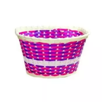 Корзина TRIX для детского велосипеда 20", крепление на руль, 270x200x170мм, пластиковая, плетёная, BS-TX-01x2-20-WHBU