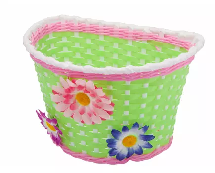 Корзина велосипедная STELS HL-BS01, детская, передняя, 235х165х155мм, салатово-розовая, 270083