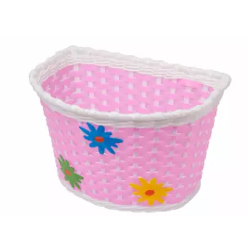 Корзина велосипедная STELS HL-BS02, детская, передняя, 240х165х155мм, бело-розовый, 270081