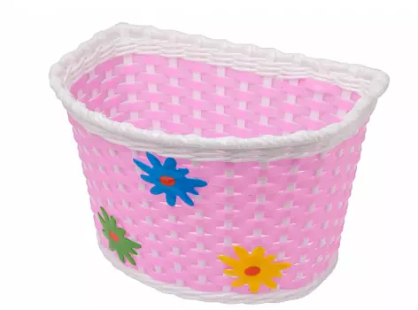 Корзина велосипедная STELS HL-BS02, детская, передняя, 240х165х155мм, бело-розовый, 270081