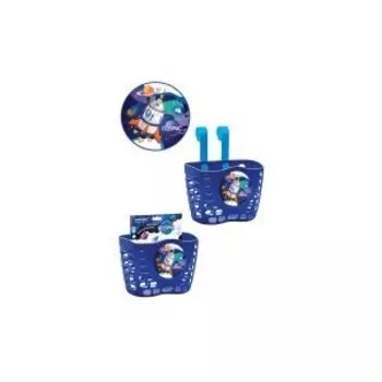 Корзина велосипедная TRIX, Cosmic, детская, 12"-16", крепление на руль, 190х125х140мм, пластиковая, синяя, BSTX071216CS