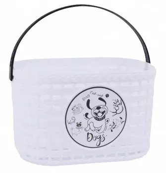 Корзина велосипедная Vinca sport "Собачки", детская, на руль, белый, P 08 Dogs