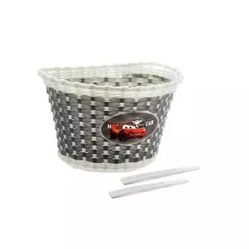 Велокорзина Vinca Sport, детская,на руль, крепление на пластмасовые жгуты, серая с машинками, P 07