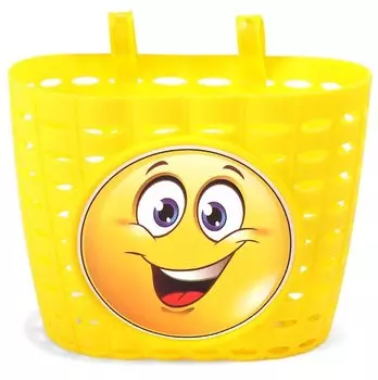 Корзинка детская на руль Vinca Sport для велосипеда, желтая, 200x150x130мм, "Smile", P 06 Smile