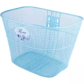 Корзинка передняя с креплением Vinca Sport "на усы", 310*230*230мм, "флора", голубая, P 02 flora