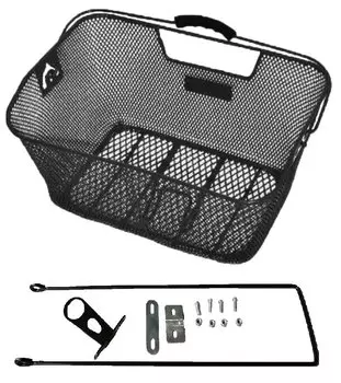 Корзинка с креплением на багажник и усы Vinca Sport, 400х300х150мм, черная, P 06 black