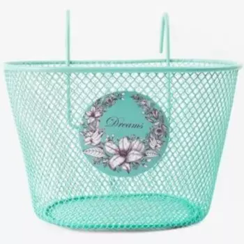 Корзинка Vinca Sport на самокат или детский велосипед, стальная ментоловая, 240x150x150мм, "Мечта", P 09 mint Dreams