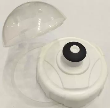 Крышка с пыльником под флягу Green Cycle, белый\черный