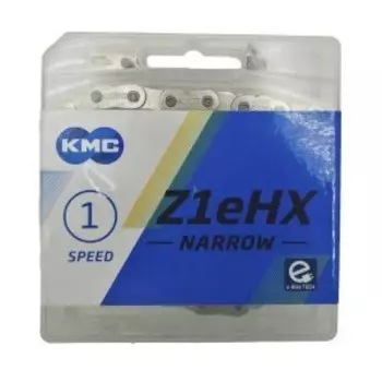 Цепь велосипедная KMC Z1EHX Narrow, 1 скорость, 112 звеньев, Silver, BZ1ENNP12