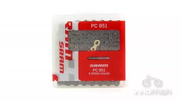 Цепь SRAM PC-951 PowerLink Gold 9 скоростей, 86.2706.114.105