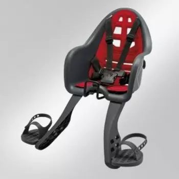 Детское велокресло Vinca Sport, на рулевую трубу, серое с красной накладкой, до 15 кг, Италия, SE 502 G/R LUX