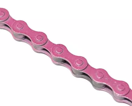 Велосипедная цепь КМС Z410, 1 скорость, 1/2"X1/8"X116, розовая, Z410 116L
