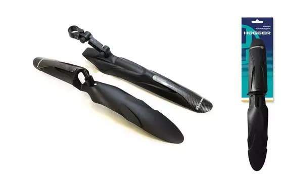 Крылья HOGGER, 24-29", комплект, в шток вилки, за подседельный штырь, пластик, карбон-черный, FN-HG-118-0-BKCARBON