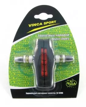 Тормозные колодки для велосипеда Vinca (пара) черные с красным VB 111-2 black/red (72мм)
