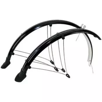 Крылья металлопластик M-Wave 26"х60мм, с усами, черные 5-386104