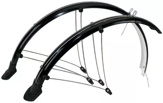 Крылья металлопластик M-Wave 26"х60мм, с усами, черные 5-386104