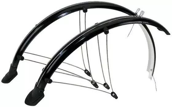 Крылья металлопластик M-Wave 28"х45мм с усами, черные 5-386105