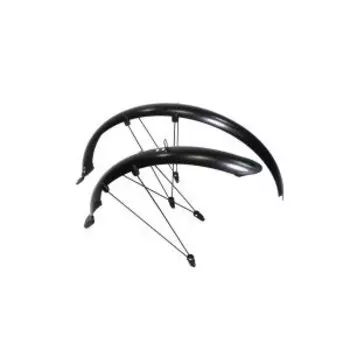 Крылья TRIX 26" комплект переднее/заднее, металло-пластик, с "усами", ширина 65мм, с брызговиками, FN-TX-P26-65-BK