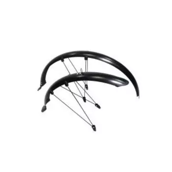 Крылья TRIX 28", комплект переднее/заднее, металло-пластик, с "усами", ширина 46мм, с брызговиками, FN-TX-P26-65-BK