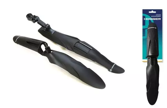 Крылья велосипедные HOGGER, 24-28", комплект ( переднее/заднее), раздвижное, пластик, чёрный, FN-HG-102-0-BK