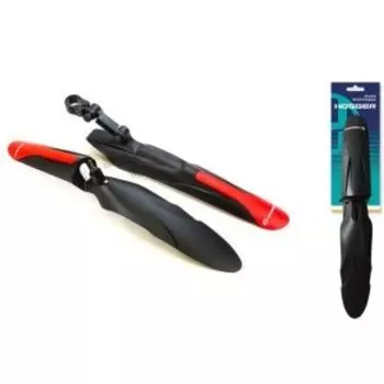 Крылья велосипедные HOGGER 24-29", комплект перед./задн. пластик, красно-черный, FN-HG-118-0-BKR