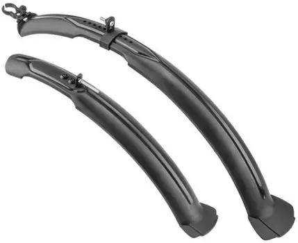 Крылья велосипедные, комплект, пластик. переднее, заднее, 24"-26", черный, XGWB-041-2