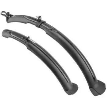 Крылья велосипедные, комплект, пластик. переднее, заднее, 24"-26", черный, XGWB-041-2