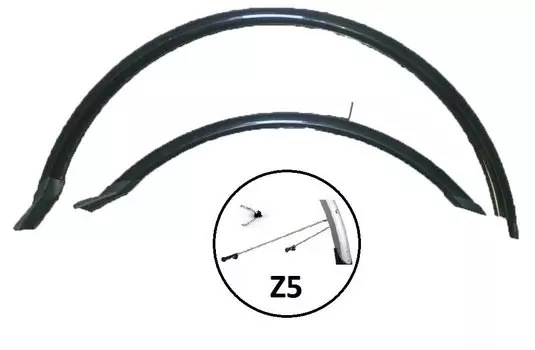 Крылья велосипедные комплект, Vinca HN 12-1 (28") black, 28, ширина 50мм, удлиненные, черный.