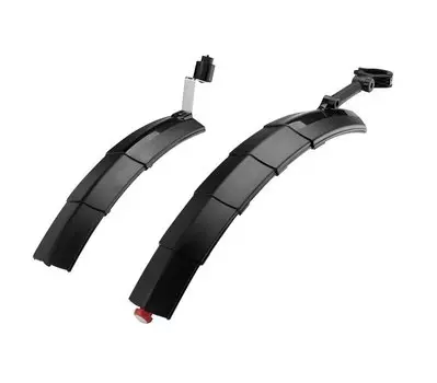 Крылья велосипедные Rockbros, пара, пластик, складные, с фонариком, черный, DNB-1001