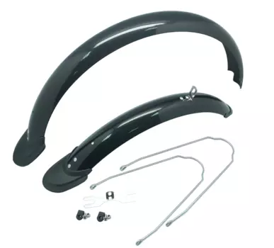 Крылья велосипедные TBS, ПВХ, с одинарными стойками, 58 мм, 20", чёрные, на хедере, HC-817