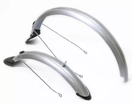 Крылья велосипедные TRIX, 20", металло-пластик, ширина 60 мм, комплект, серебро, 20" SILVER (20-60 S1)