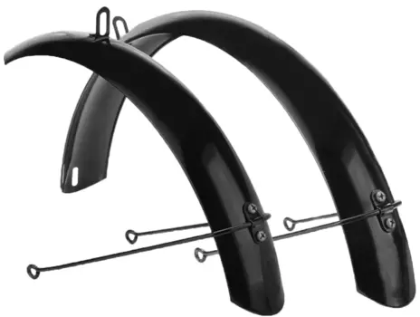 Крылья велосипедные Vinca Sport, комплект, удлиненные, 20", сталь, черный, HN 20 black