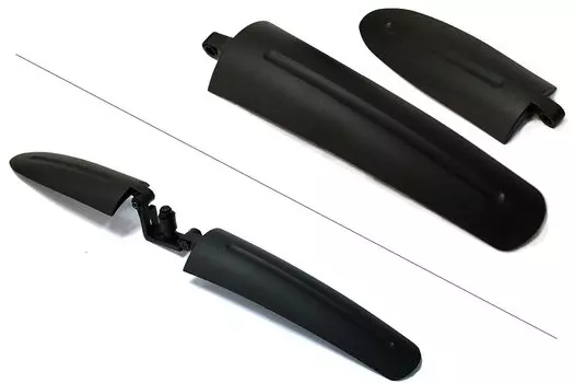 Крыло переднее SHENG FA, для велосипеда 24-28", крепеж под вилку, мото-дизайн, черное, GH-367F