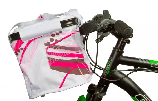 Сумка на руль велосипедная M-WAVE, складная, алюминиевый каркас, V=20л быстросъемная, бело-розовая,