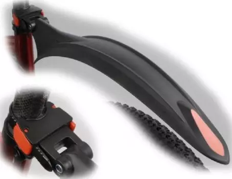 Крыло заднее Author X-Bow пластик 26", быстросъемное, на подседельный штырь, черное 8-16150510