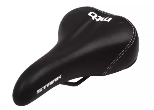 Седло велосипедное STARK 6015 MTB, 265*170 mm, пластиковый бампер, без замка, черный, 6015 Black