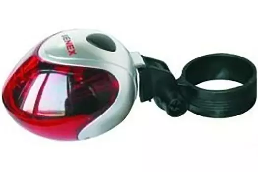 Фонарь задний BENEX, красный, 3 светодиода, батарейки AAA в комплекте, серебристый, ET-311E