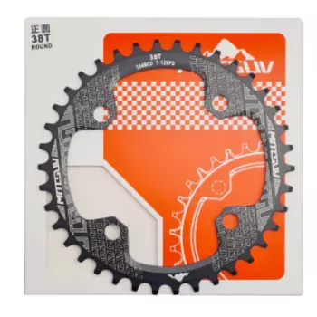 Звезда велосипедная Motsuv, NARROW/WIDE, 104BCD, 38T, AL7075, черный, ZTB21028