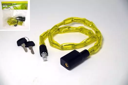Велосипедный замок JOY KIE 3,5*80cm(31"), цепь 6мм, в оплетке, 2 ключа, JK-105.102