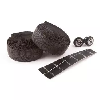 Лента на руль для велосипеда CLARKS CHBT-2810, рельефный рисунок «змеиная кожа», крепеж, заглушки на руль, черный, 3-261