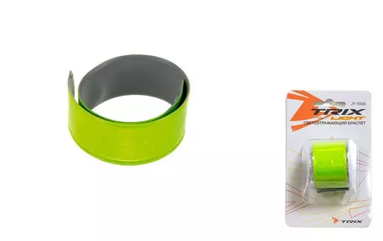 Лента TRIX светоотражающая, 30х340мм, на ногу/на руку, самозатягивающаяся, желтая, JY-1006 yellow