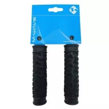 Грипсы велосипедные M-Wave, резина, с антискользящей структурой, 120 мм, черные, 5-410241